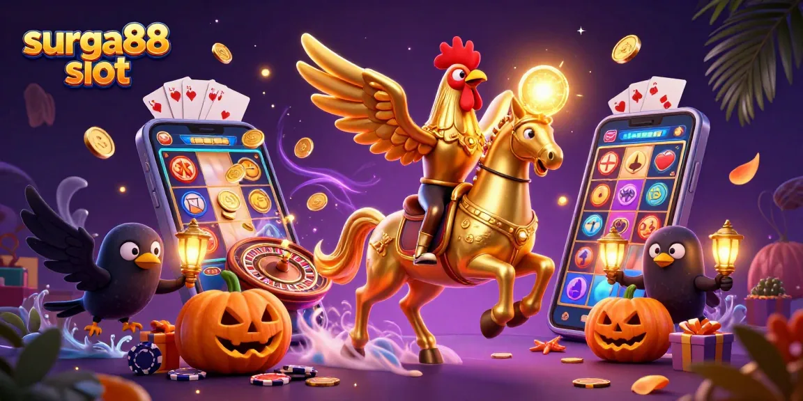 Spin to win with surga88 slot in a vibrant, magical casino setting featuring dynamic game elements.