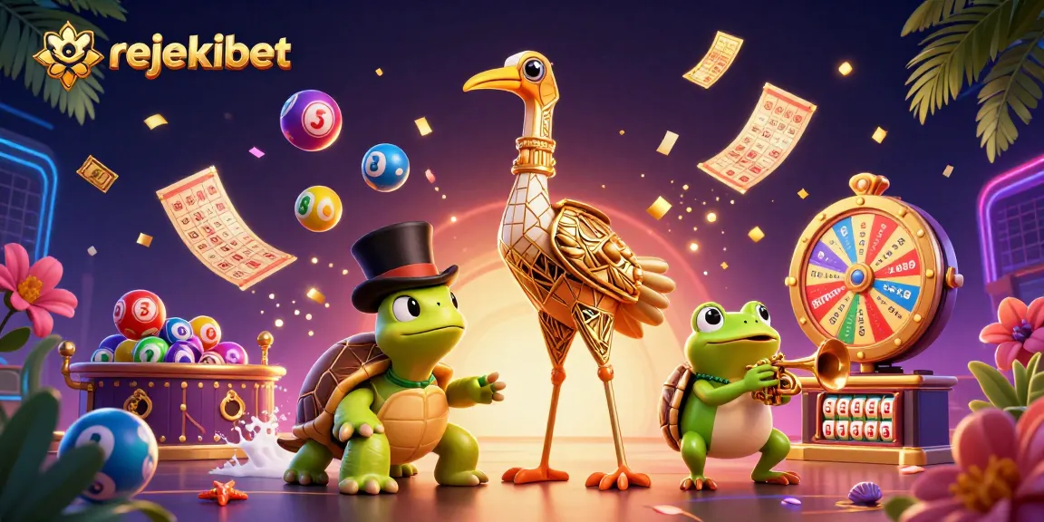 Engage with rejekibet's thrilling slot games in an ultra-detailed casino illustration featuring dynamic gaming elements and characters.