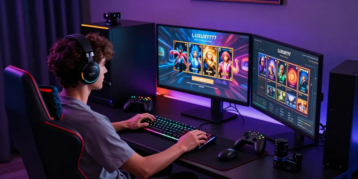 Aksi seru cara login LUXURY777 di ruang permainan modern dengan peralatan gaming canggih.