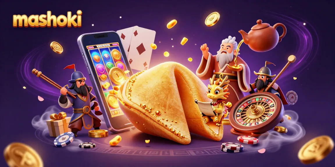 Spin to win with mashoki in a vibrant, action-packed casino scene featuring lucky elements and fortune symbols.