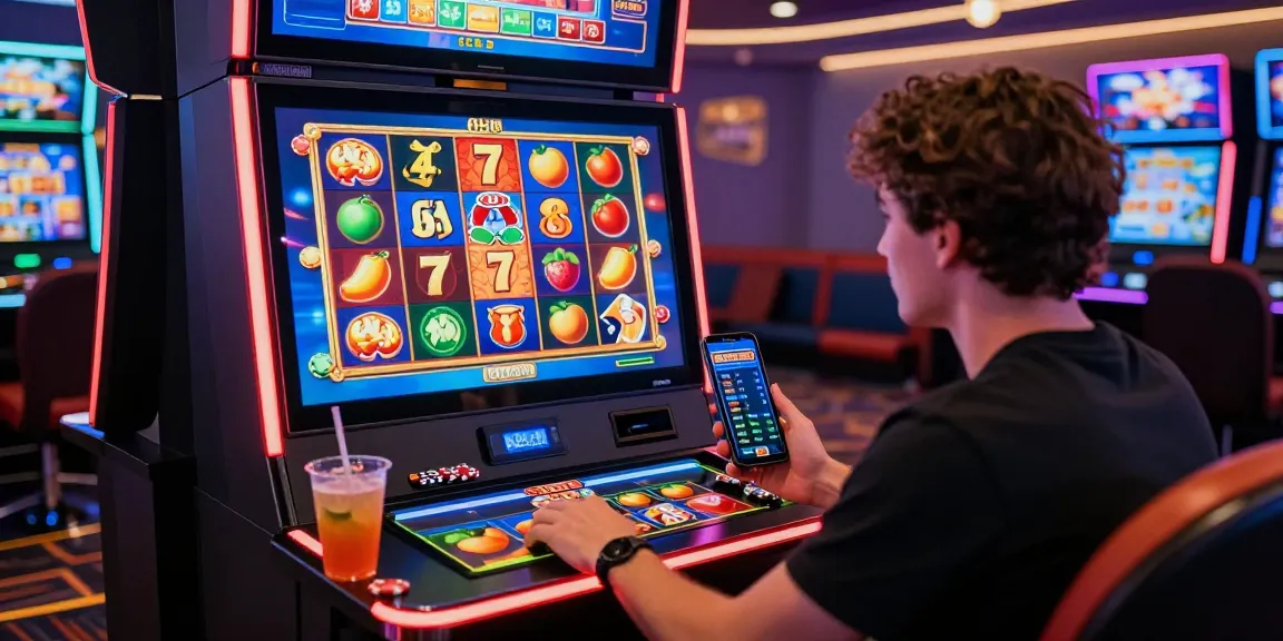 Player enjoying slot gacor games in a vibrant online casino setup with interactive elements.
