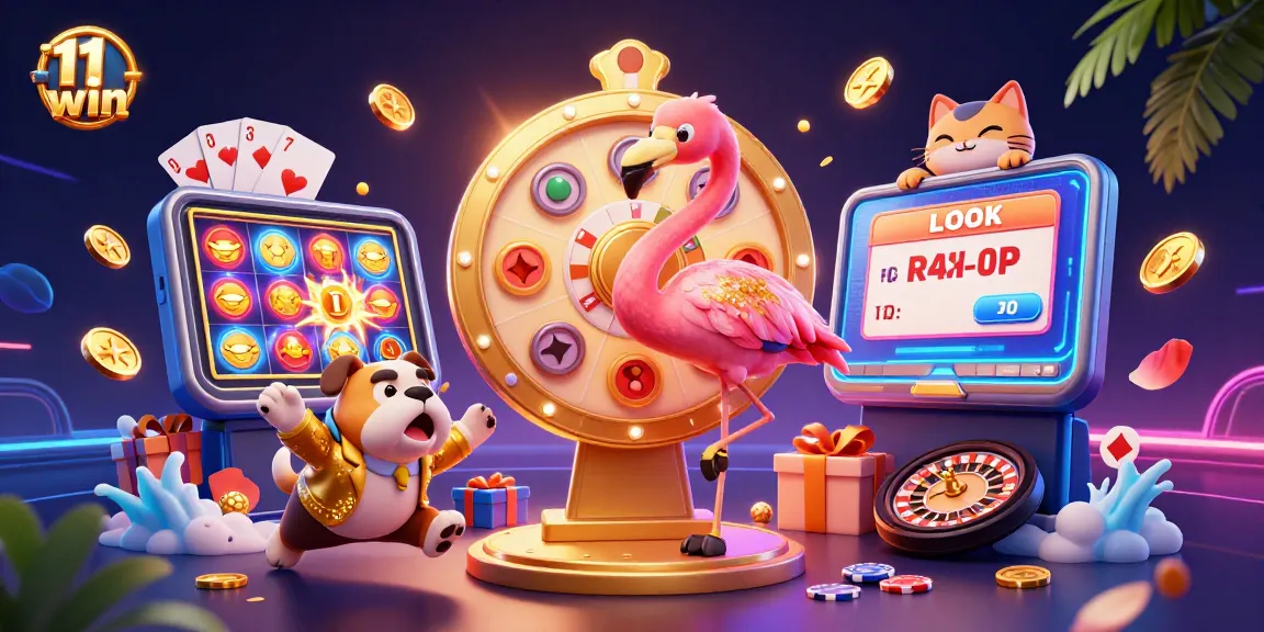 Join the excitement at 11 win with a vibrant digital casino scene featuring slots and prizes!