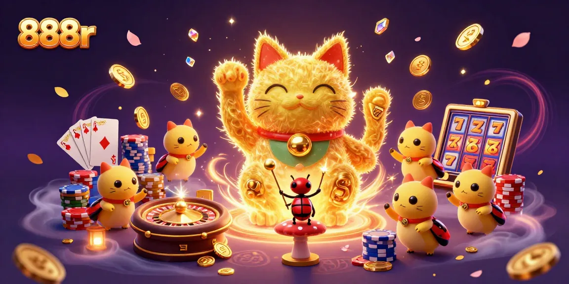 Experience the thrill of 888r gaming with vibrant casino symbols and dynamic action.