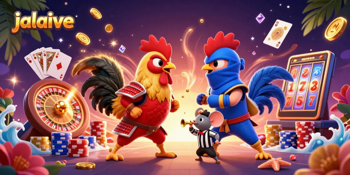 Experience the thrill of jalalive with live-action roosters in a vibrant gambling scene.