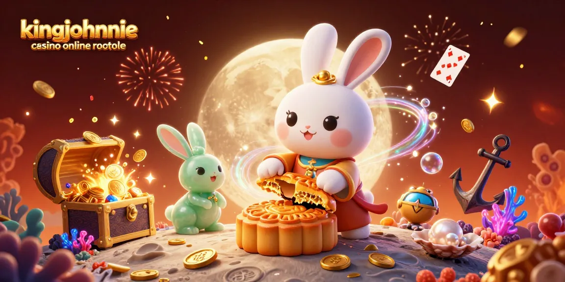 Engage with kingjohnnie casino online roulette in a vibrant, festive 3D casino illustration filled with excitement.
