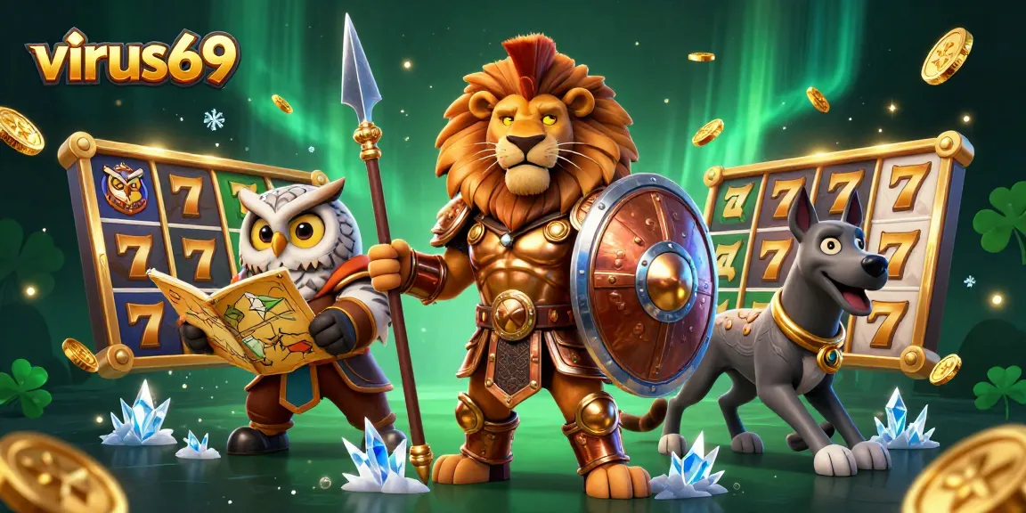 Play exciting slot games with virus69 featuring dynamic 3D characters and rich casino elements.