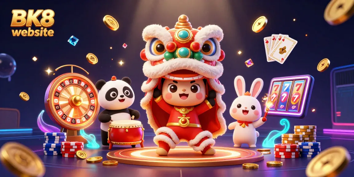 Experience the thrills of the BK8 website with vibrant games and dynamic characters celebrating.